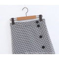 Plaid Decorative Medium-Length Skirt